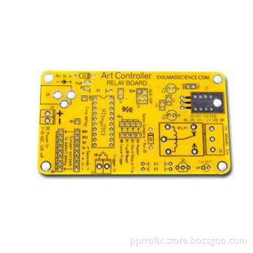 Yellow Solder Mask Tin Plating / HASL PCB Custom Printed Ci